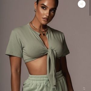 JLUXLABEL Sammi Knot Top - SMALL - Black